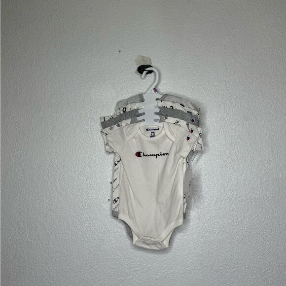 Champion White and Gray Bodysuit One Piece Size 6-9 - Picture 2 of 7